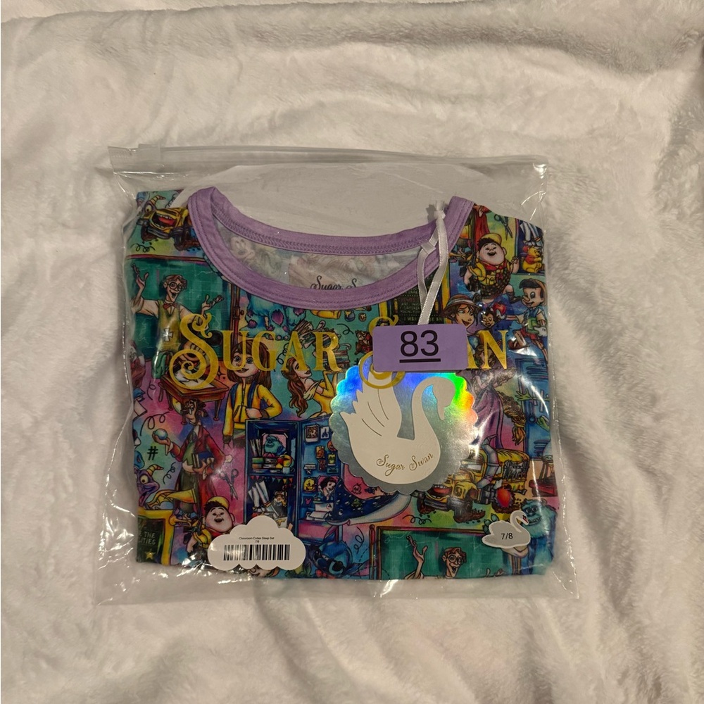 7/8 Sugar Swan Bamboo Classroom Cuties 2 Piece Pajama *New in Bag*
